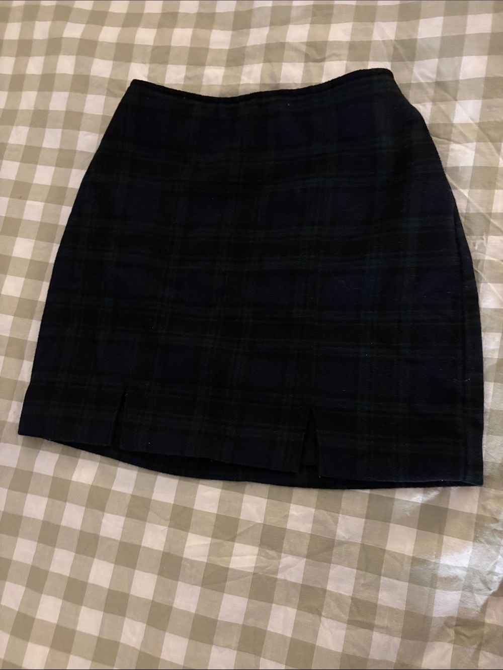 Hollister Classic Plaid Mini Skirt in Black and Green